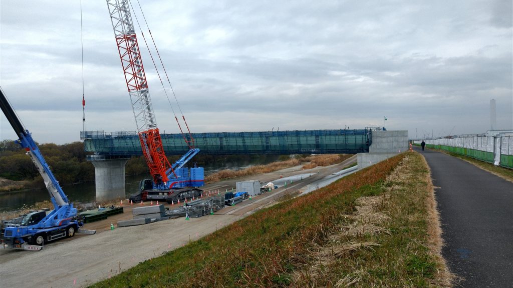 今回は千葉県側 三郷流山橋建設現場を見てきました 2021年12月